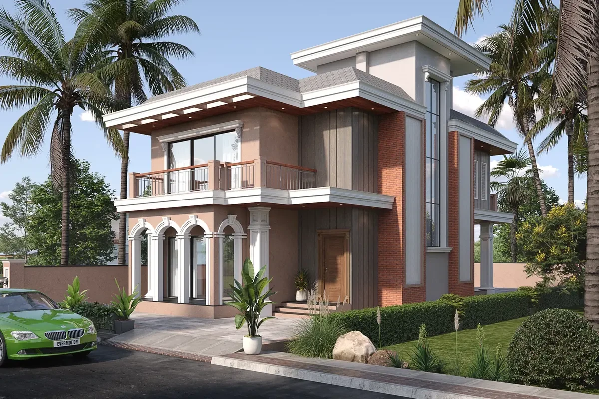 3D Facade Design Visualization - Contemporary