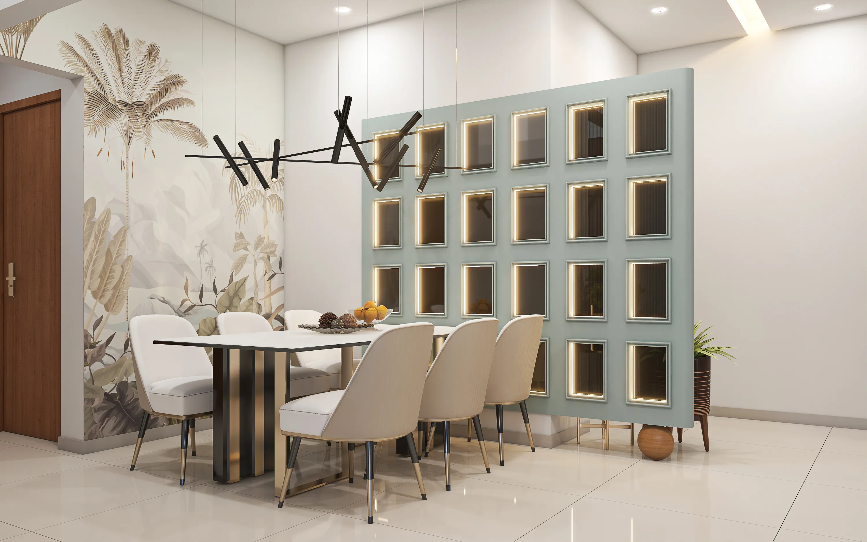 Contemporary Dining Interior Design - Pune Suburbs